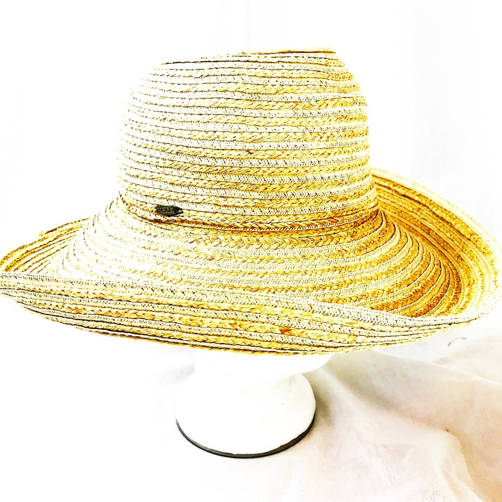 SCALA FLOPPY HAT RAFFIA PAPER WIDE BRIM M/L
